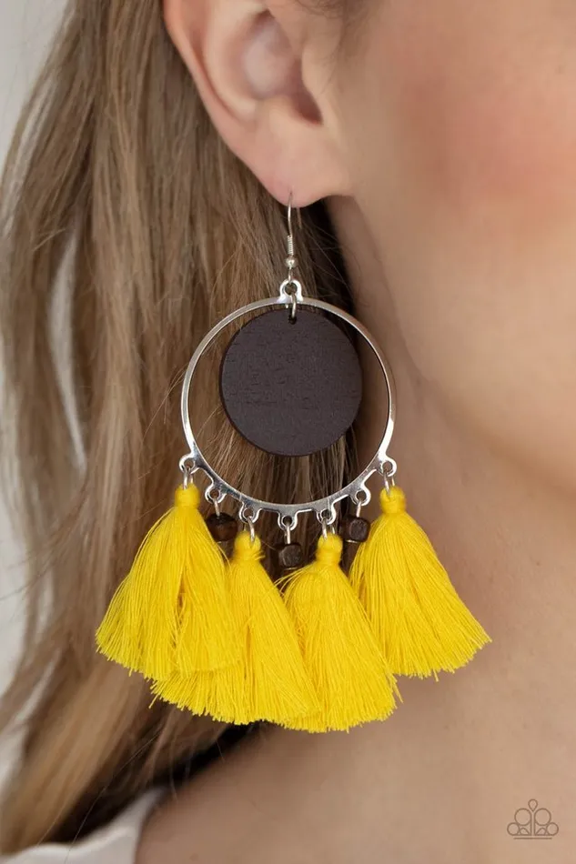 Paparazzi Earring Yacht Bait Yellow Paparazzi Jewelry Earrings
