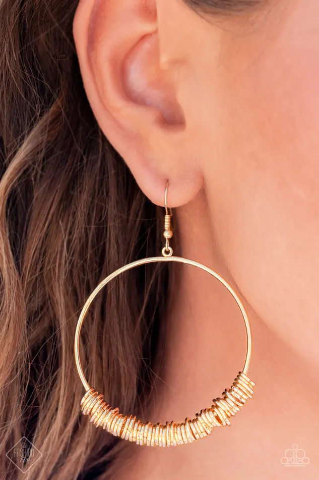 Paparazzi Earrings Retro Ringleader Gold Paparazzi Jewelry Earrings