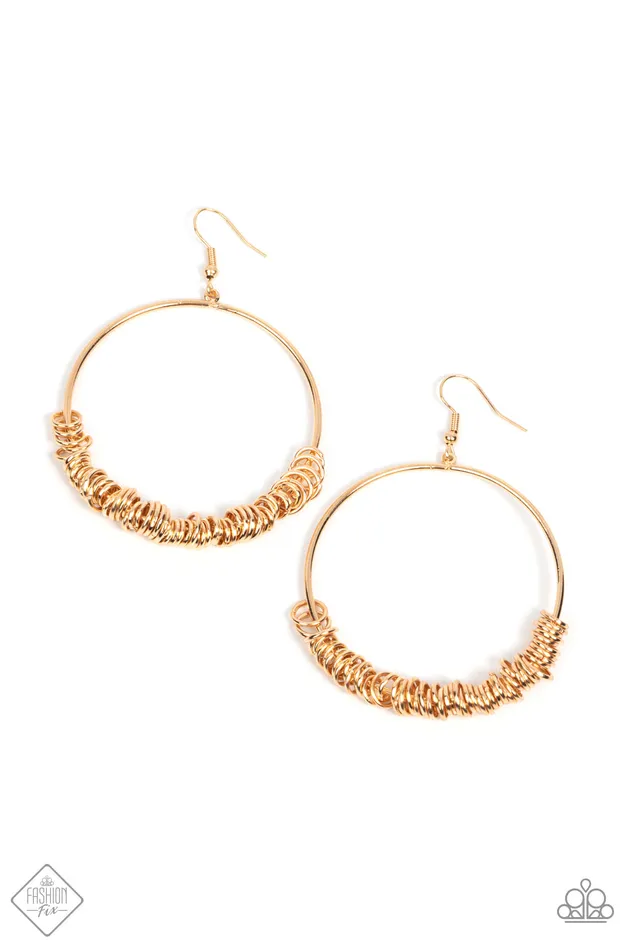 Paparazzi Earrings Retro Ringleader Gold Paparazzi Jewelry Earrings