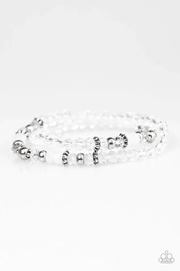 Paparazzi Jewelry Bracelets Paparazzi Bracelet Crystal Cavalier White