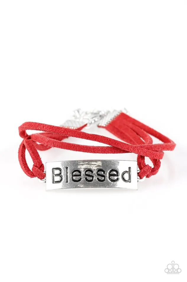 Paparazzi Jewelry Bracelets Paparazzi Bracelet Feeling Blessed Red