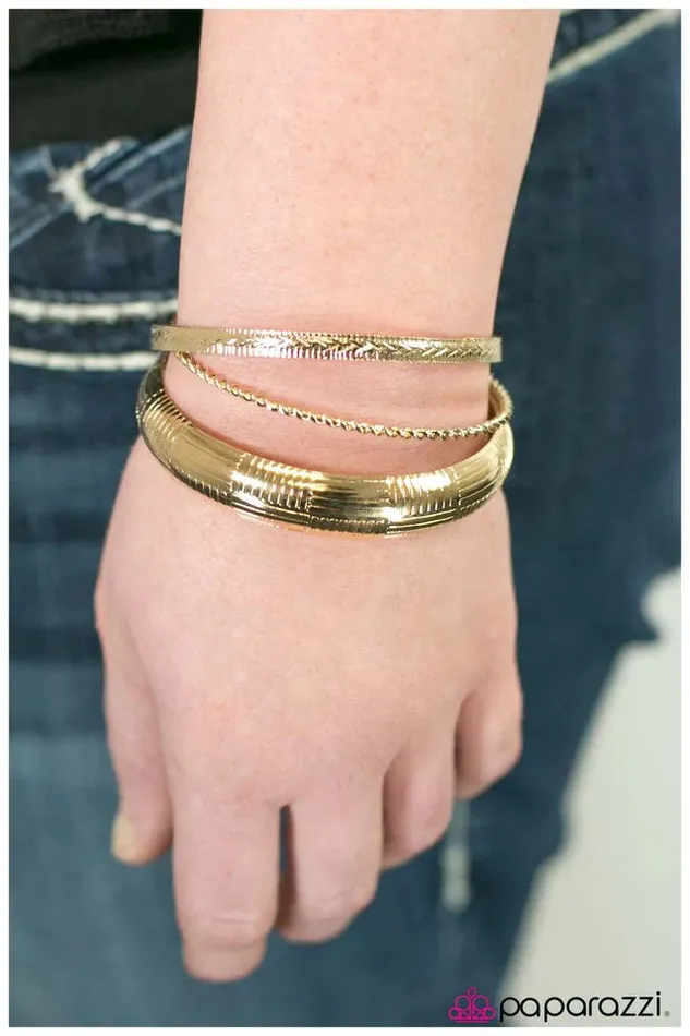 Paparazzi Jewelry Bracelets Paparazzi Bracelet Its Just an Expression Gold