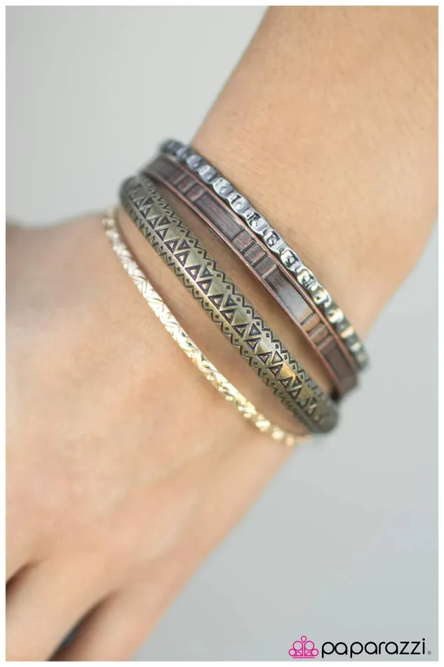 Paparazzi Jewelry Bracelets Paparazzi Bracelet Metal Head Copper