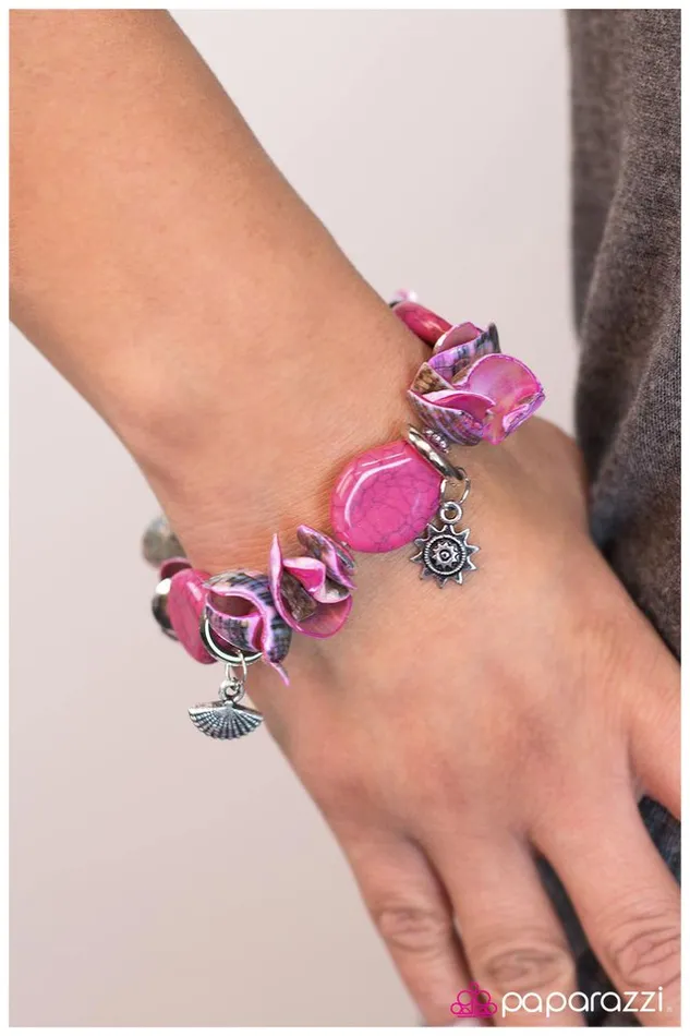 Paparazzi Jewelry Bracelets Paparazzi Bracelet Shell We Dance Pink