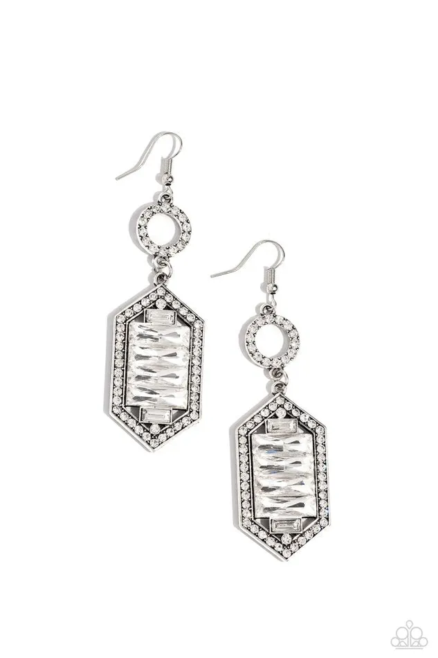 Paparazzi Jewelry Earrings Paparazzi Earring Combustible Craving White