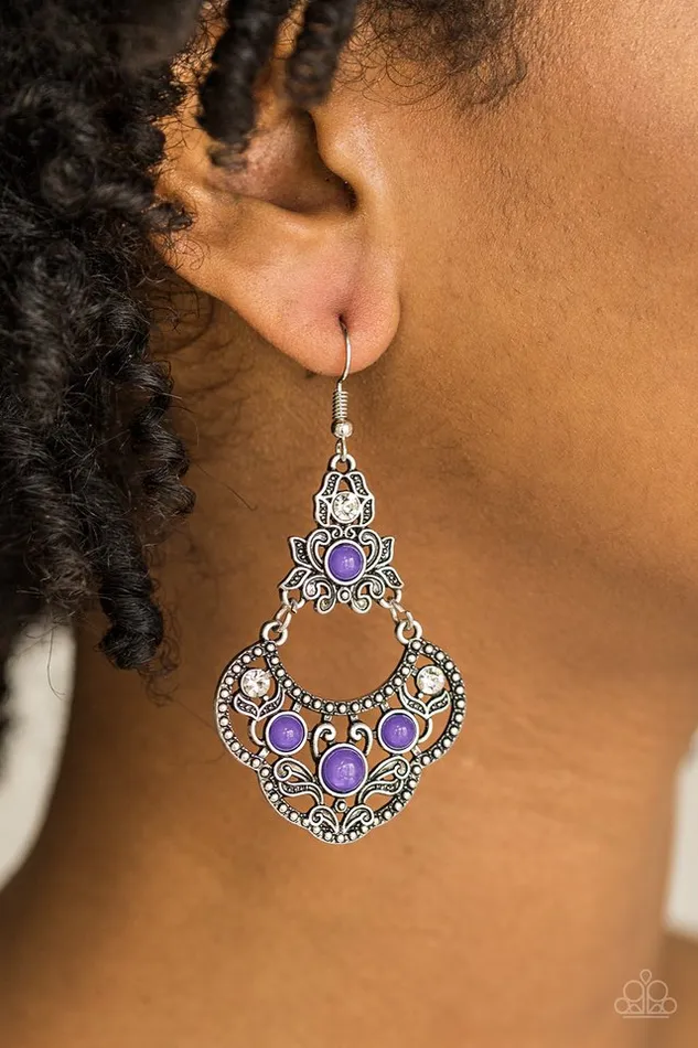 Paparazzi Jewelry Earrings Paparazzi Earring Garden State Glow Purple