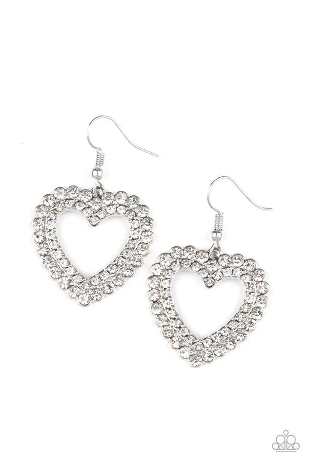 Paparazzi Jewelry Earrings Paparazzi Earring High School Sweethearts White