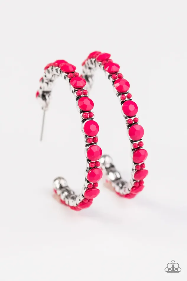 Paparazzi Jewelry Earrings Paparazzi Earring HOOP de Loop Pink
