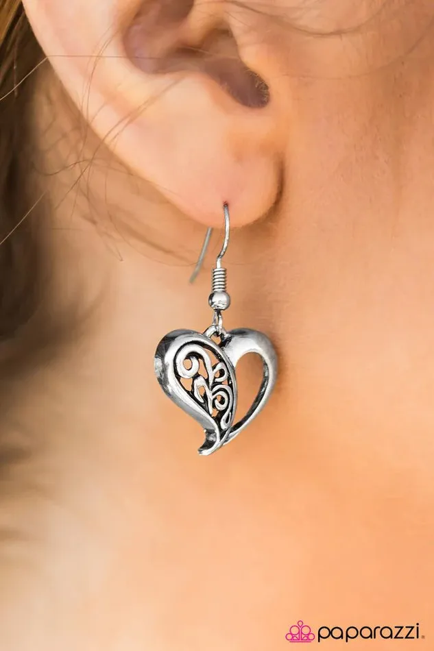 Paparazzi Jewelry Earrings Paparazzi Earring How Heartwarming Silver