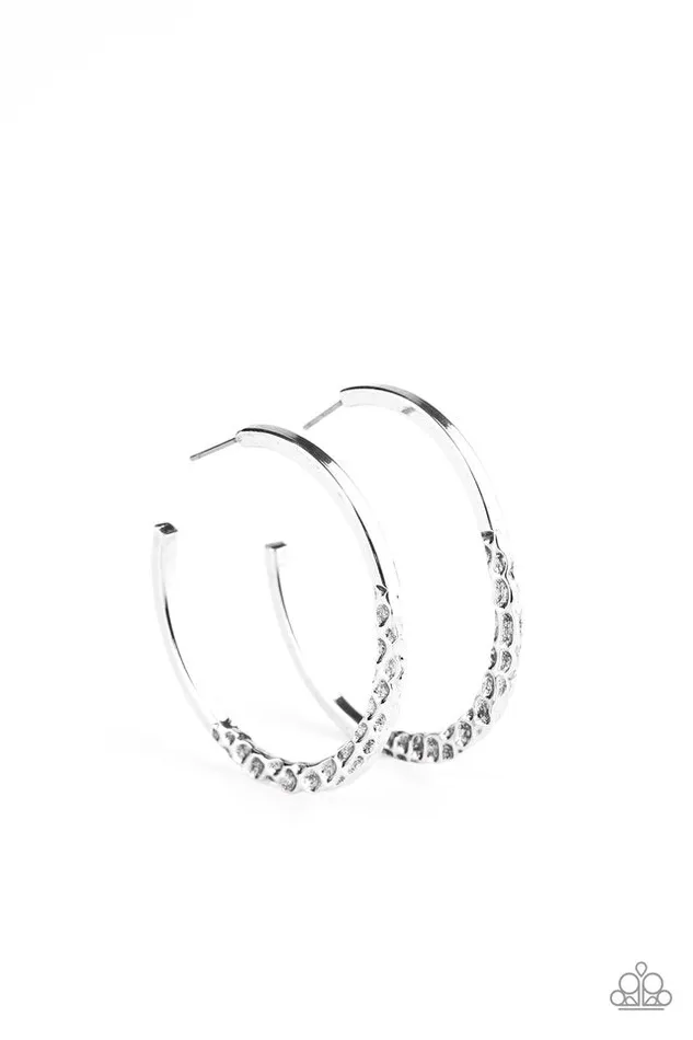 Paparazzi Jewelry Earrings Paparazzi Earring Imprinted Intensity Silver Paparazzi Jewelry Earrings Paparazzi Earring Imprinted Intensity Silver