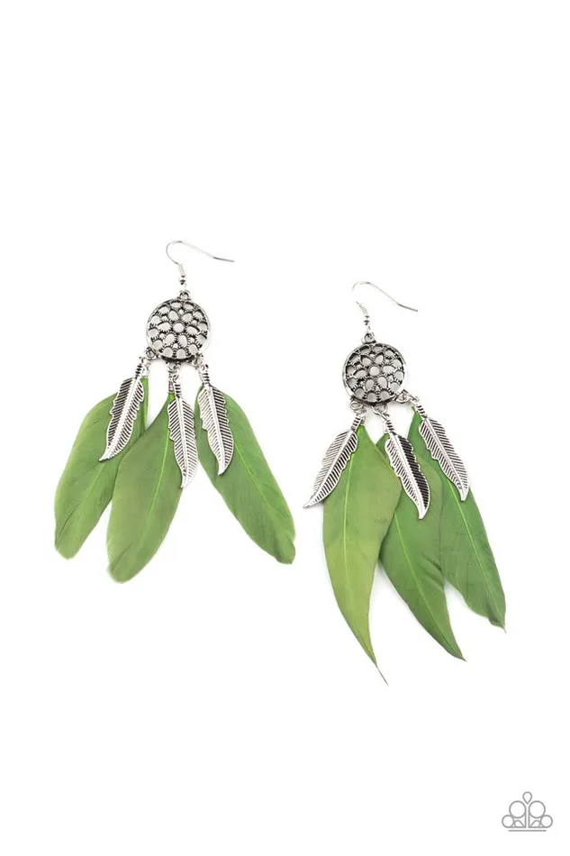 Paparazzi Jewelry Earrings Paparazzi Earring In Your Wildest DREAMCATCHERS Green Paparazzi Jewelry Earrings Paparazzi Earring In Your Wildest DREAMCATCHERS Green