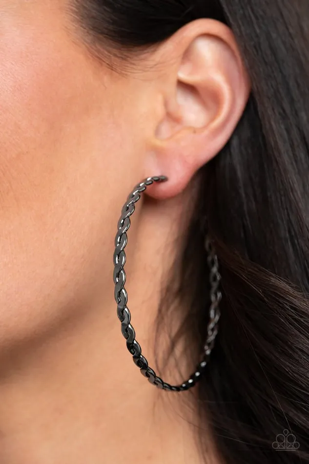 Paparazzi Jewelry Earrings Paparazzi Earring Infinite Twist Black