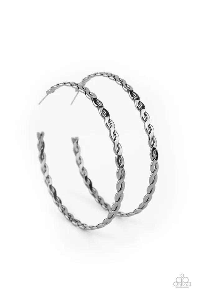 Paparazzi Jewelry Earrings Paparazzi Earring Infinite Twist Black Paparazzi Jewelry Earrings Paparazzi Earring Infinite Twist Black