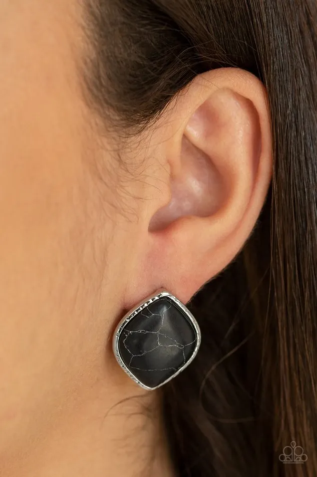 Paparazzi Jewelry Earrings Paparazzi Earring Marble Marvel Black