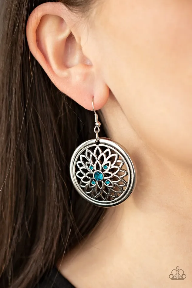 Paparazzi Jewelry Earrings Paparazzi Earring Mega Medallions Blue