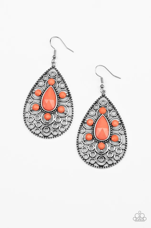 Paparazzi Jewelry Earrings Paparazzi Earring Modern Garden Orange