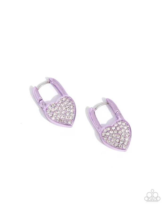 Paparazzi Jewelry Earrings Paparazzi Earring Padlocked Promise Purple Paparazzi Jewelry Earrings Paparazzi Earring Padlocked Promise Purple