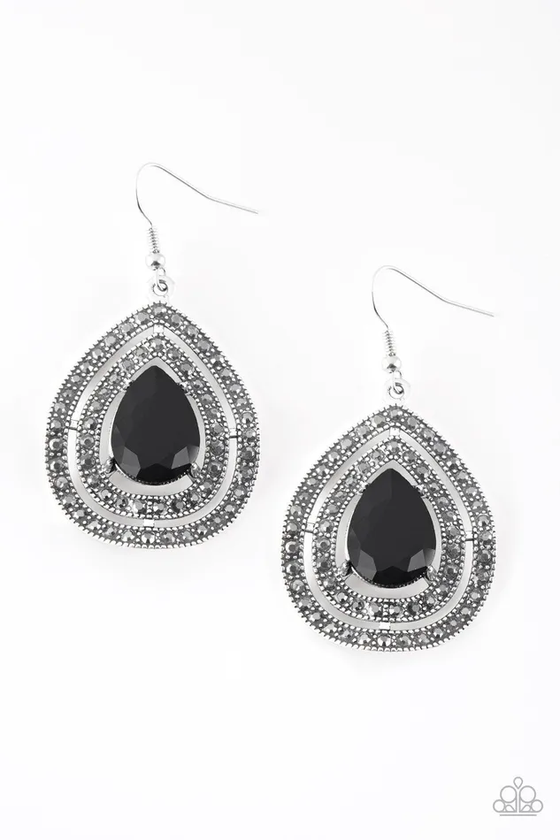 Paparazzi Jewelry Earrings Paparazzi Earring Royal Squad Black