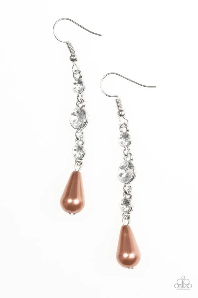 Paparazzi Jewelry Earrings Paparazzi Earring Social Climber Brown