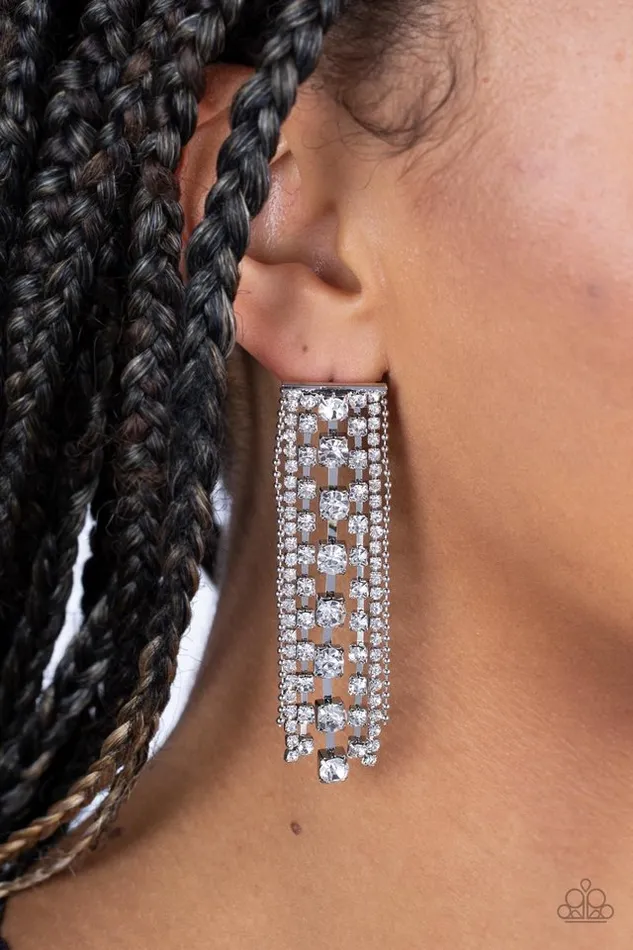 Paparazzi Jewelry Earrings Paparazzi Earring Starry Streamers White