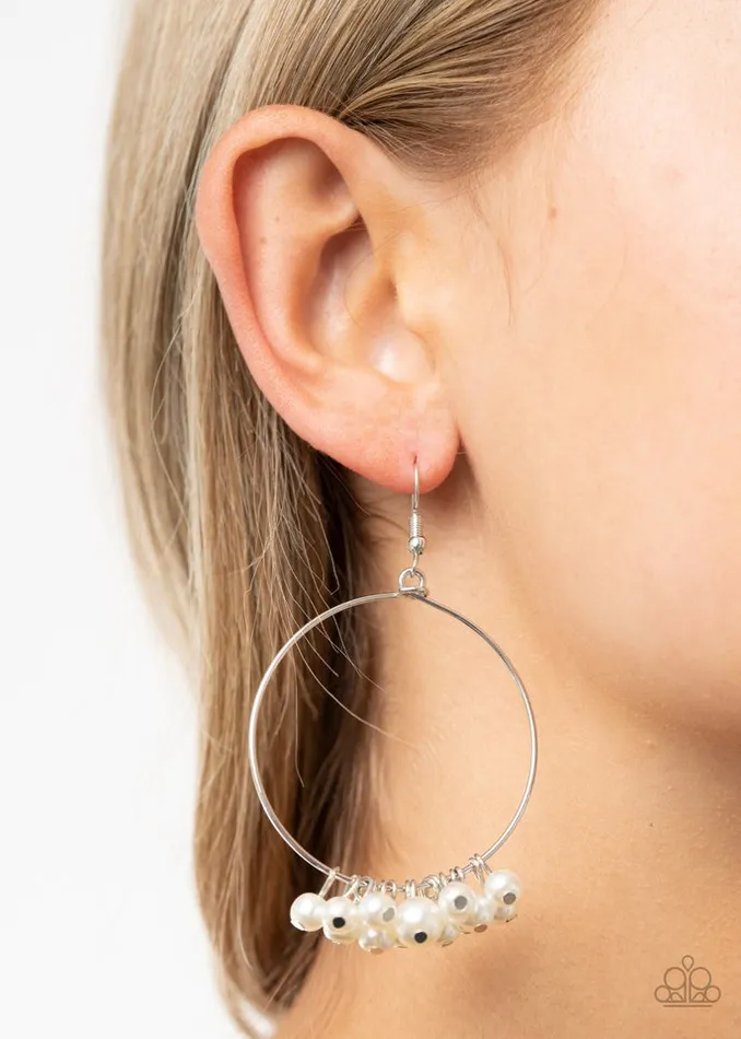 Paparazzi Jewelry Earrings Paparazzi Earring Things Are Looking UPSCALE White