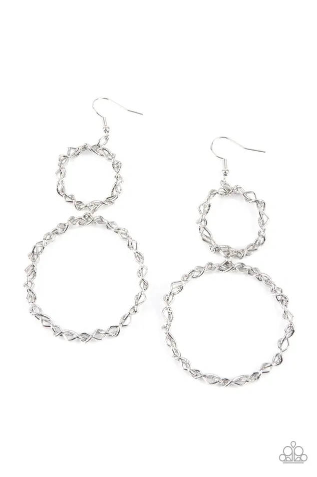 Paparazzi Jewelry Earrings Paparazzi Earring Twist of FABULOUS Silver Paparazzi Jewelry Earrings Paparazzi Earring Twist of FABULOUS Silver