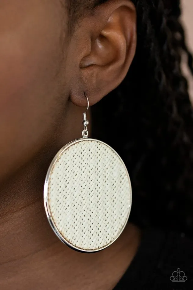 Paparazzi Jewelry Earrings Paparazzi Earring Wonderfully Woven White