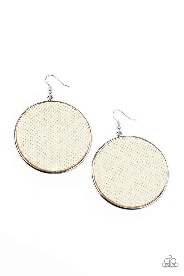 Paparazzi Jewelry Earrings Paparazzi Earring Wonderfully Woven White Paparazzi Jewelry Earrings Paparazzi Earring Wonderfully Woven White