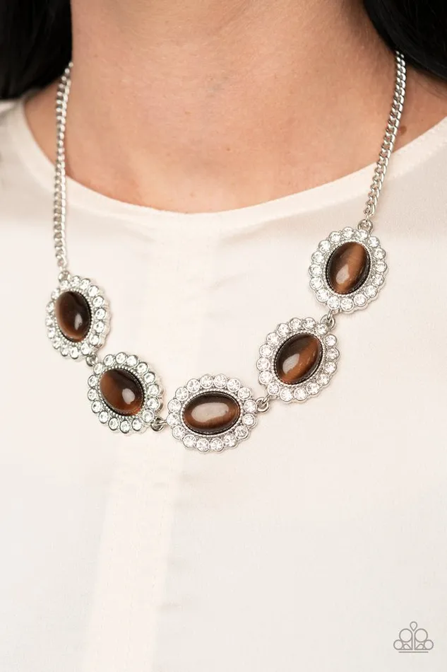 Paparazzi Jewelry Necklaces Paparazzi Necklace A DIVAttitude Adjustment Brown