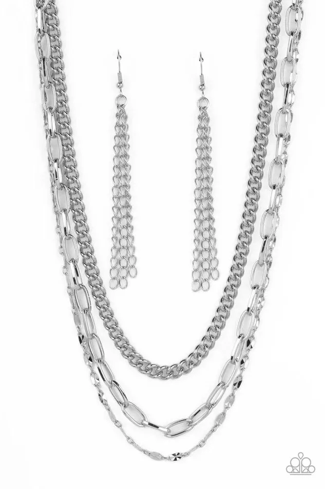 Paparazzi Jewelry Necklaces Paparazzi Necklace Galvanized Grit Silver Paparazzi Jewelry Necklaces Paparazzi Necklace Galvanized Grit Silver