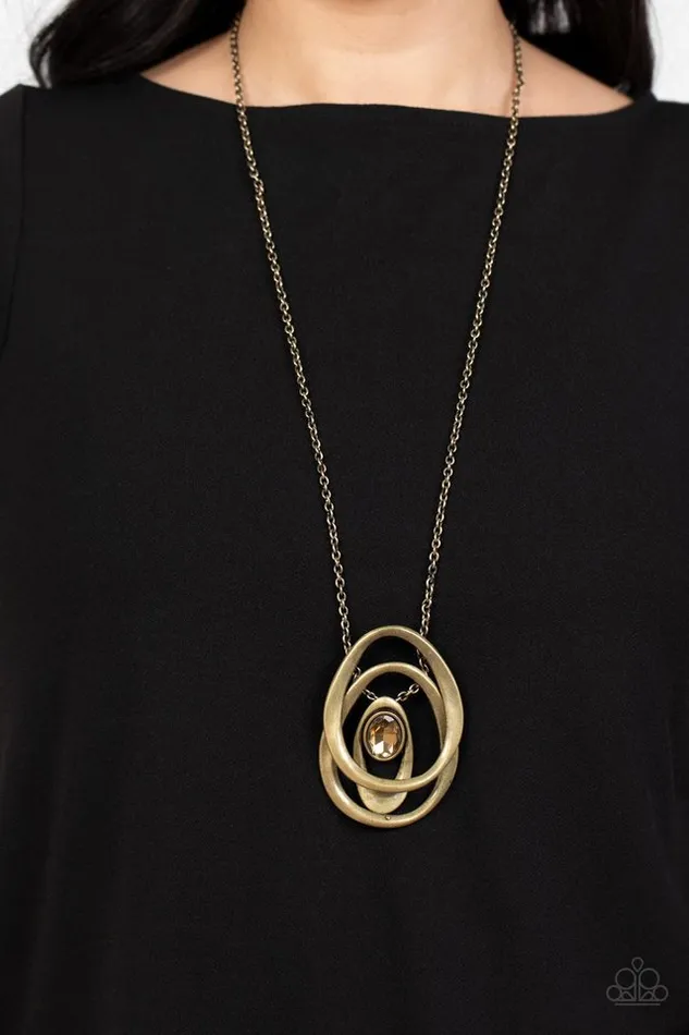 Paparazzi Jewelry Necklaces Paparazzi Necklace Luminous Labyrinth Brass