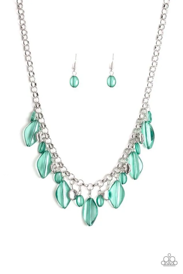 Paparazzi Jewelry Necklaces Paparazzi Necklace Malibu Ice Green
