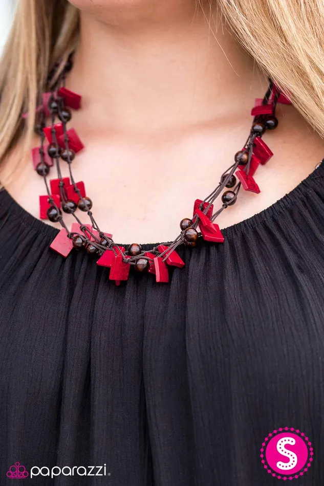 Paparazzi Jewelry Necklaces Paparazzi Necklace Me Myself and ISLAND Red