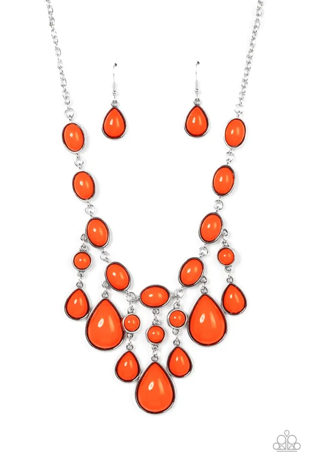 Paparazzi Jewelry Necklaces Paparazzi Necklace Mediterranean Mystery Orange