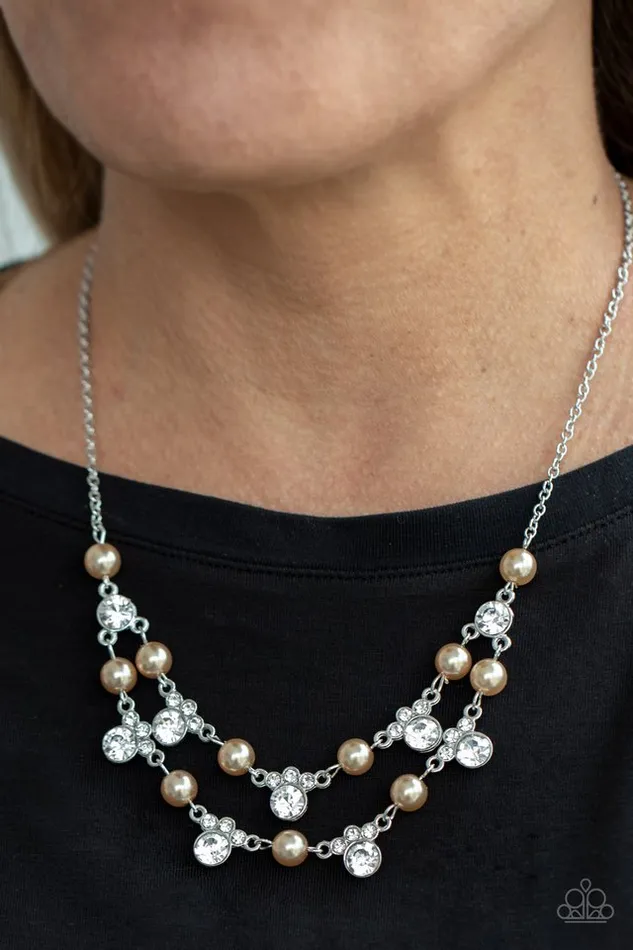 Paparazzi Jewelry Necklaces Paparazzi Necklace Royal Announcement Brown
