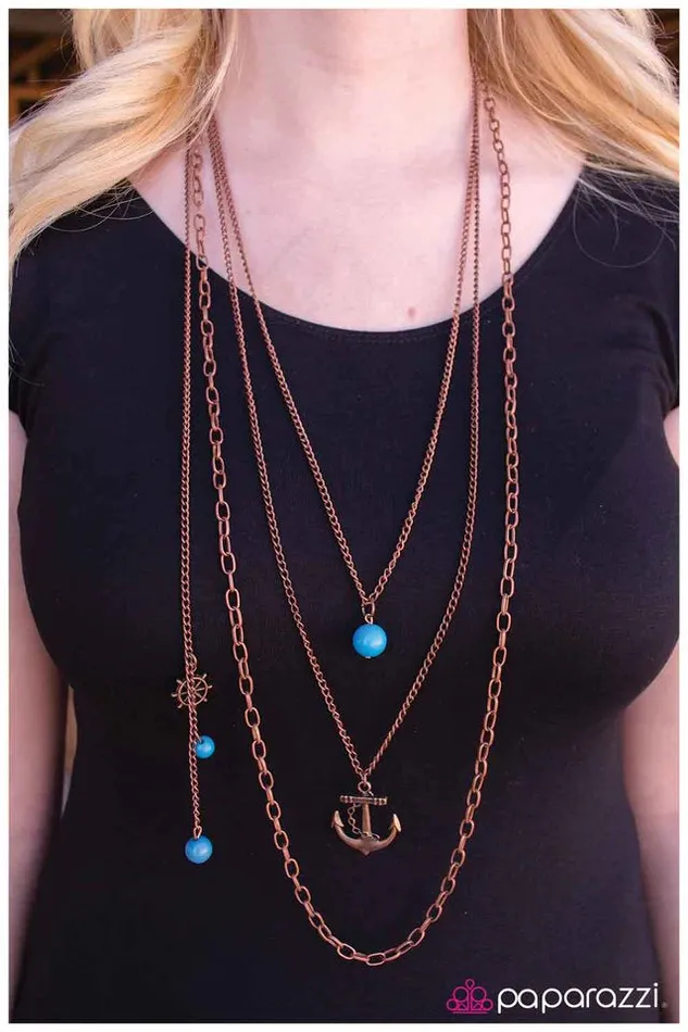 Paparazzi Jewelry Necklaces Paparazzi Necklace Sailing the Radiant Seas Copper