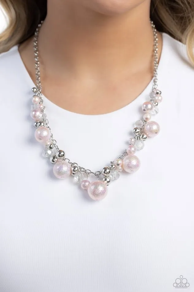 Paparazzi Jewelry Necklaces Paparazzi Necklace Scratched Shimmer Pink