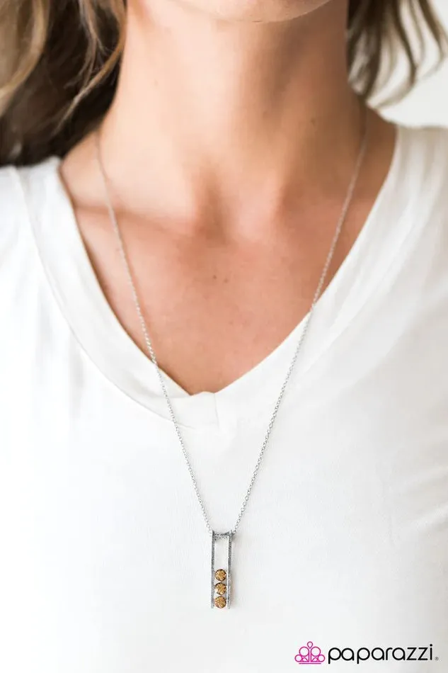 Paparazzi Jewelry Necklaces Paparazzi Necklace Seize The Sparkle Brown