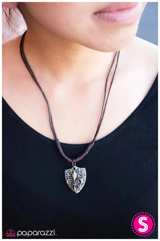 Paparazzi Jewelry Necklaces Paparazzi Necklace Shielded Simplicity Brown