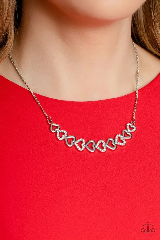 Paparazzi Jewelry Necklaces Paparazzi Necklace Sparkly Suitor White