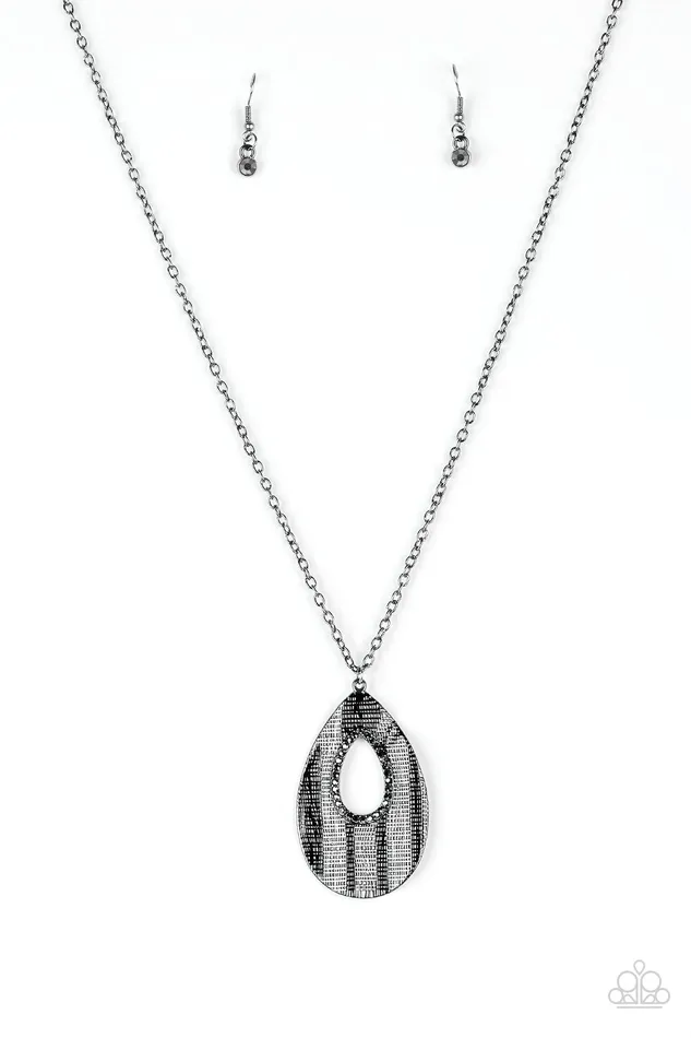 Paparazzi Jewelry Necklaces Paparazzi Necklace Stop TEARDROP and Roll Black