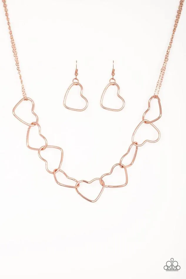 Paparazzi Jewelry Necklaces Paparazzi Necklace Unbreak My Heart Rose Gold