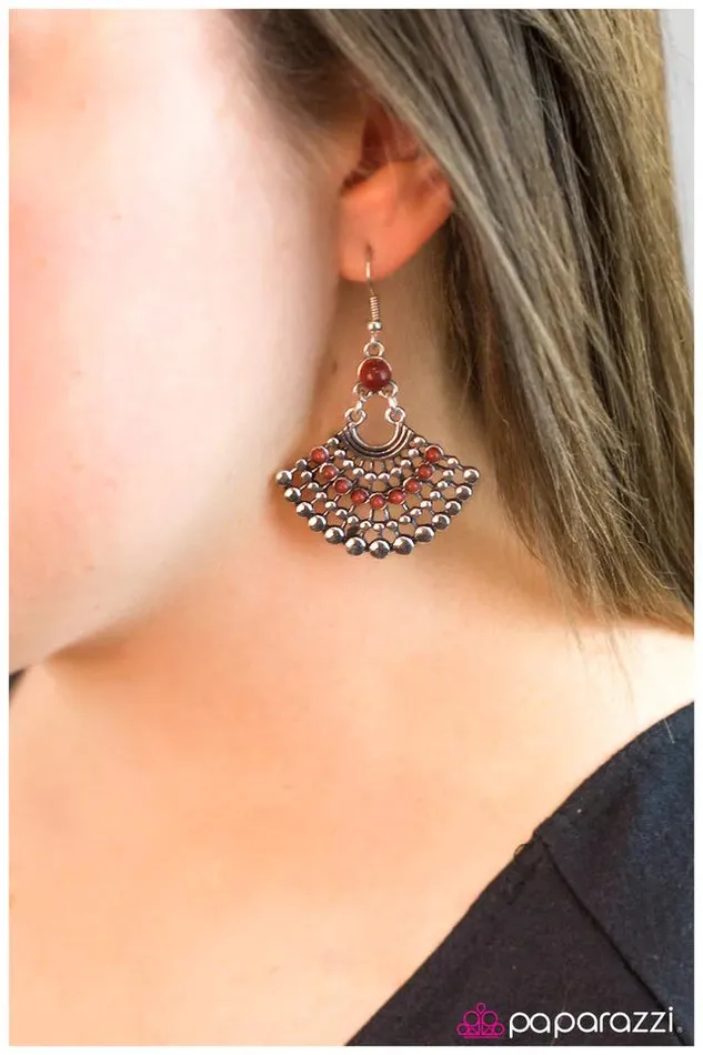 Paparazzi Jewelry Paparazzi Earring Foxy Cleopatra Red Earrings
