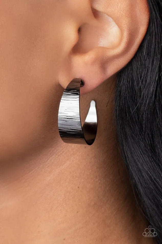 Paparazzi Jewelry Paparazzi Earring Lecture on Texture Black Earrings
