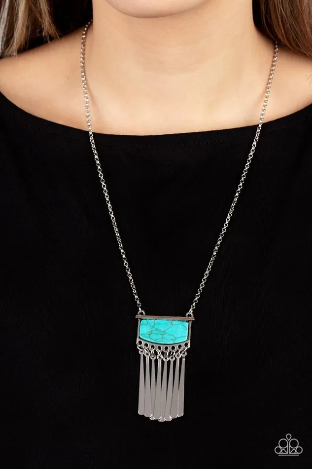 Paparazzi Jewelry Paparazzi Necklace Plateau Pioneer Blue Necklaces