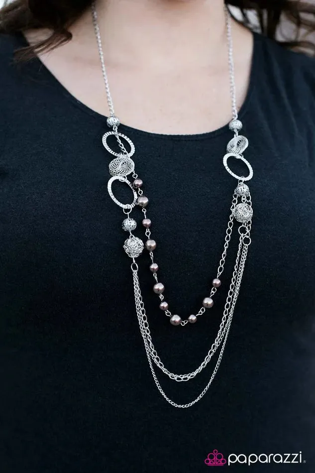Paparazzi Jewelry Paparazzi Necklace Ready for Romance Brown Necklaces