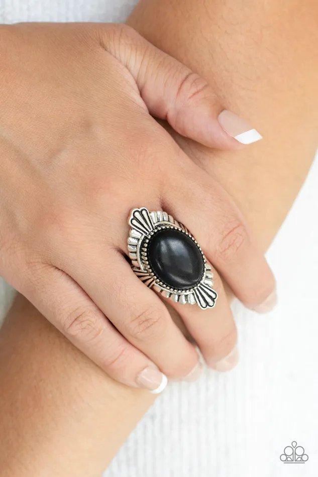 Paparazzi Jewelry Paparazzi Ring Pioneer Party Black Rings Paparazzi Jewelry Paparazzi Ring Pioneer Party Black Rings