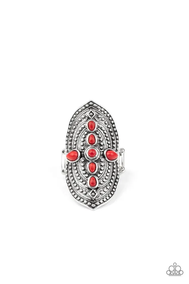 Paparazzi Jewelry Paparazzi Ring Shield in Place Red Rings