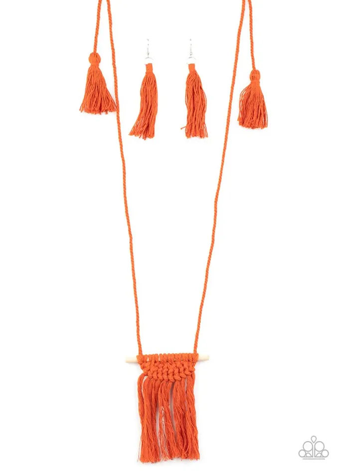 Paparazzi Necklace Between You and MACRAME Orange Paparazzi Jewelry Necklaces Paparazzi Necklace Between You and MACRAME Orange Paparazzi Jewelry Necklaces