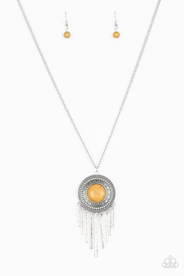 Paparazzi Necklace Bon VOYAGER Yellow Paparazzi Jewelry Necklaces